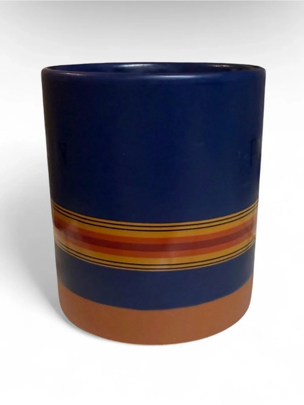 Pendleton National Parks Collection Navy Blue and Brown Striped Ceramic Mug